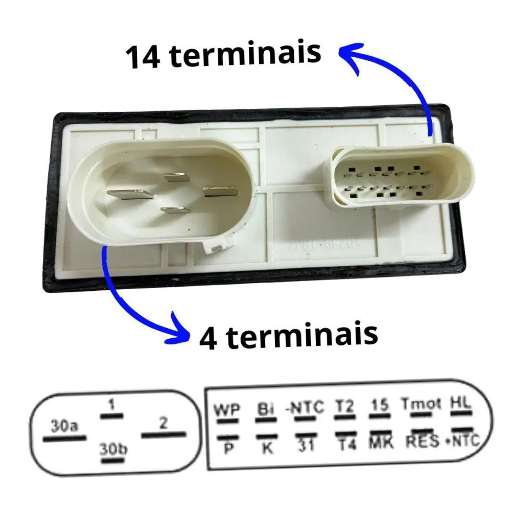 Relé de Controle para Ventilador de Radiador 12V 18 Terminais - DNI - 8520