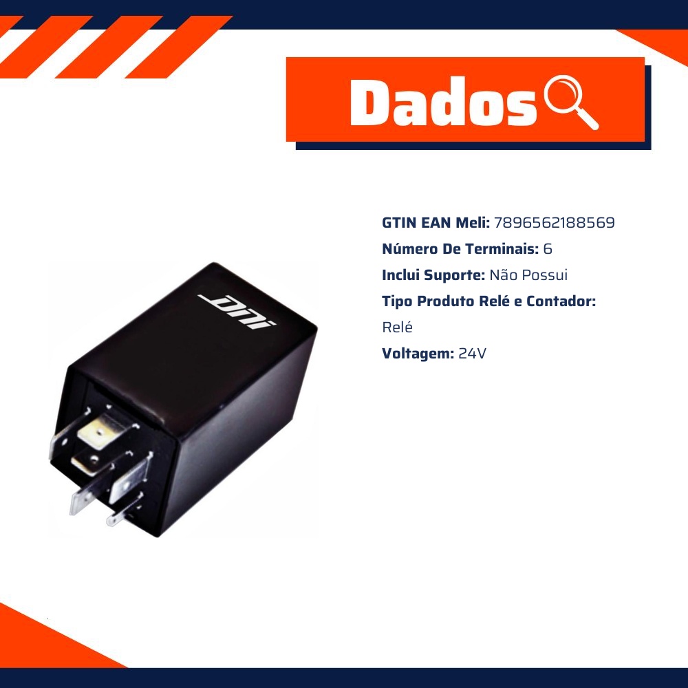 Relé de Gerenciamento para Câmbio 24V 6 Terminais para Scania K124 e L94 - DNI - DNI 8856
