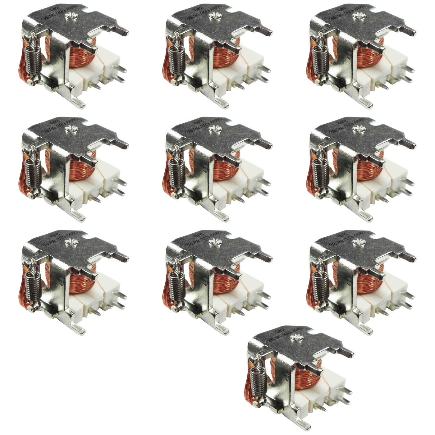 Kit 10 Relés PCI Reversor Aberto NA/NF 40/30A 14VDC 12V 7 Terminais - DNI - 7585