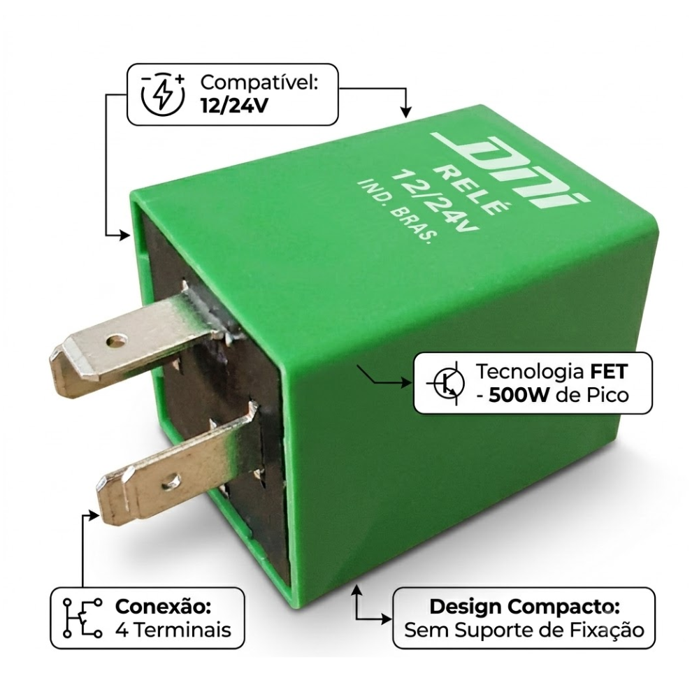 Relé Pisca Bivolt 4 Terminais - DNI - 1102