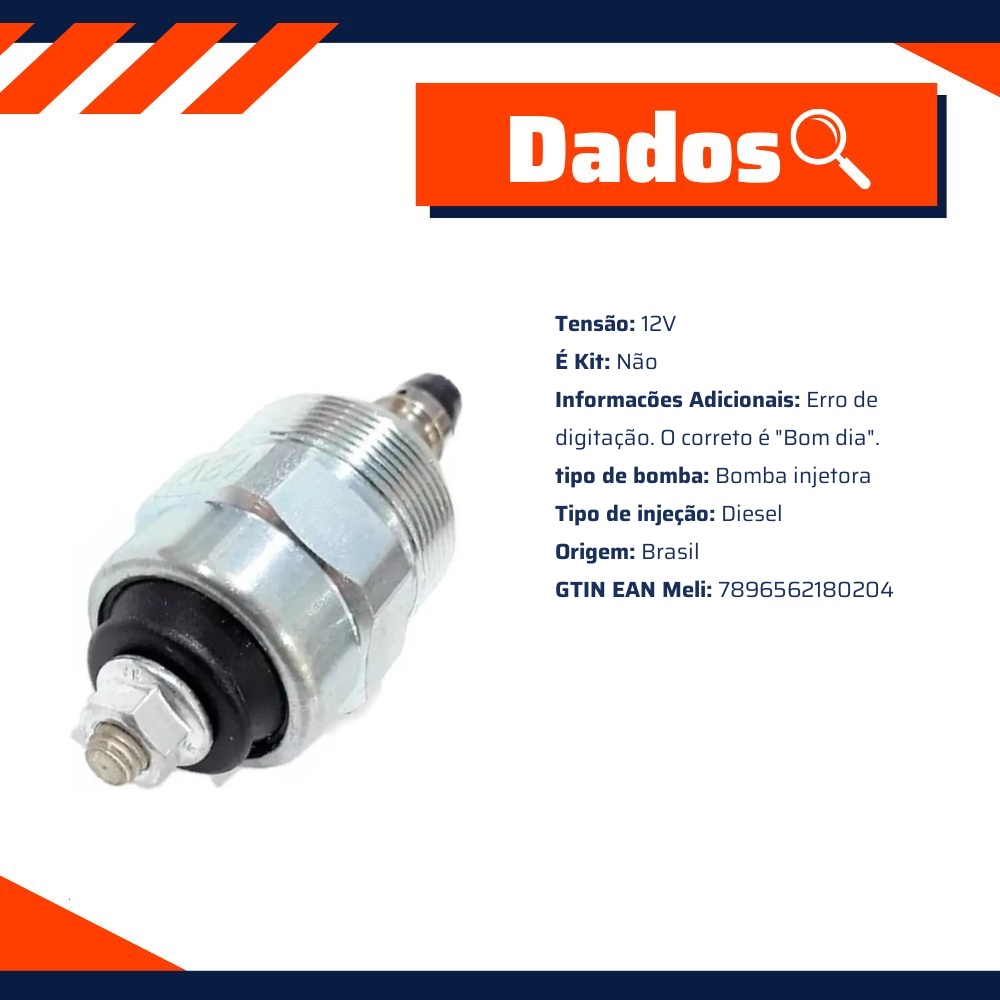 Solenoide de Parada 12V - DNI - 8020