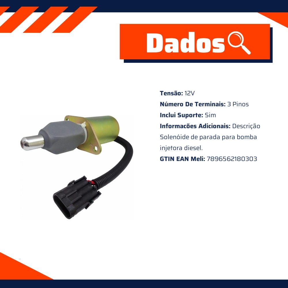 Solenoide de Parada 12V - DNI - 8030
