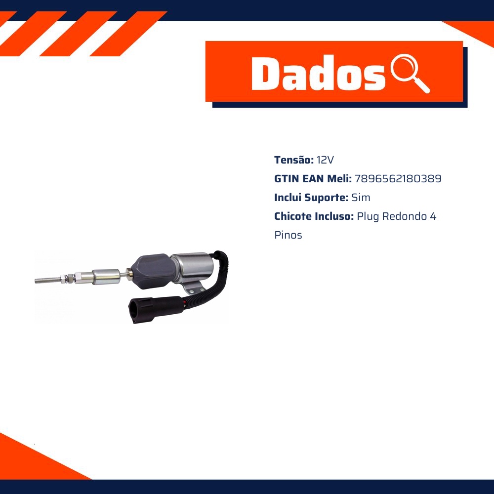 Solenoide de Parada 12V - DNI - 8038