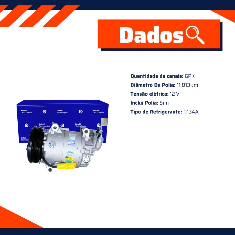 Compressor Ar Condicionado 207 C3 HOGGAR 1.4 1.6 AIRCROSS 1.6 - Delphi - CS20240