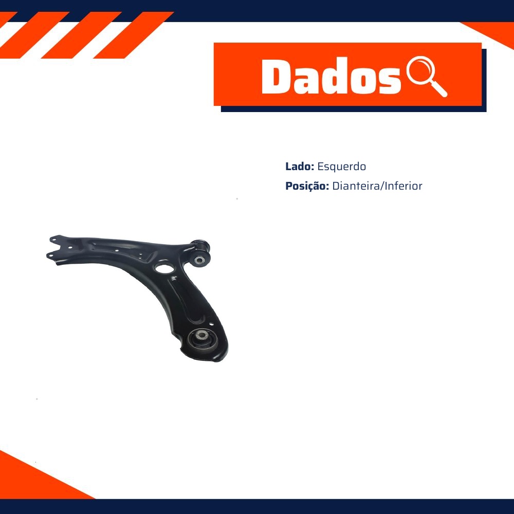 Bandeja de Suspensão Inferior Dianteira Lado Esquerdo para Volkswagen Jetta e Jetta Variant - Delphi - TC2732