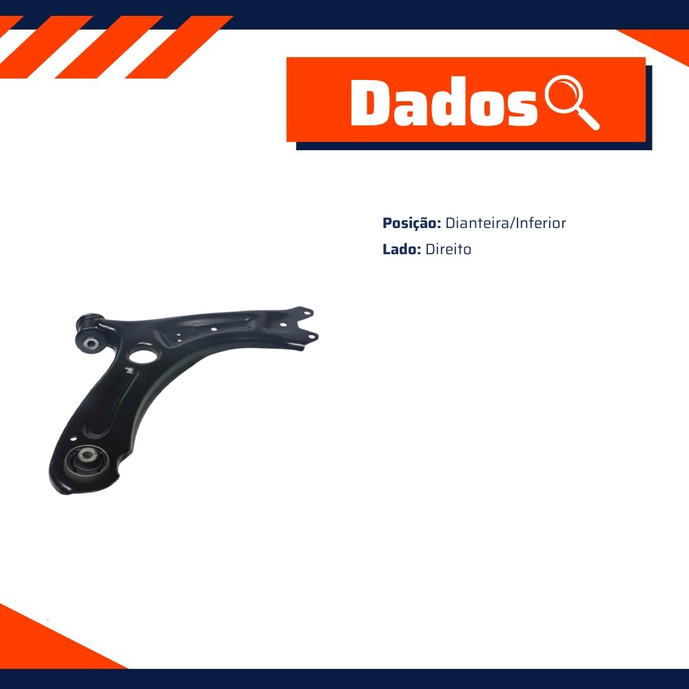 Bandeja de Suspensão Inferior Dianteira Lado Direito para Volkswagen Jetta e Jetta Variant - Delphi - TC2733