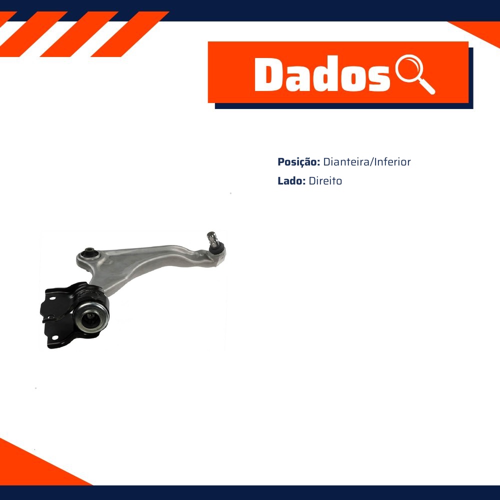 Bandeja de Suspensão Inferior Dianteira Lado Direito para Land Rover Range Rover Evoque - Delphi - TC3033