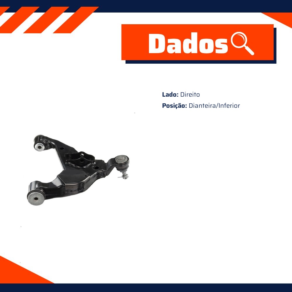 Bandeja de Suspensão Inferior Dianteira Lado Direito para Toyota Hilux e Hilux SW4 - Delphi - TC3210