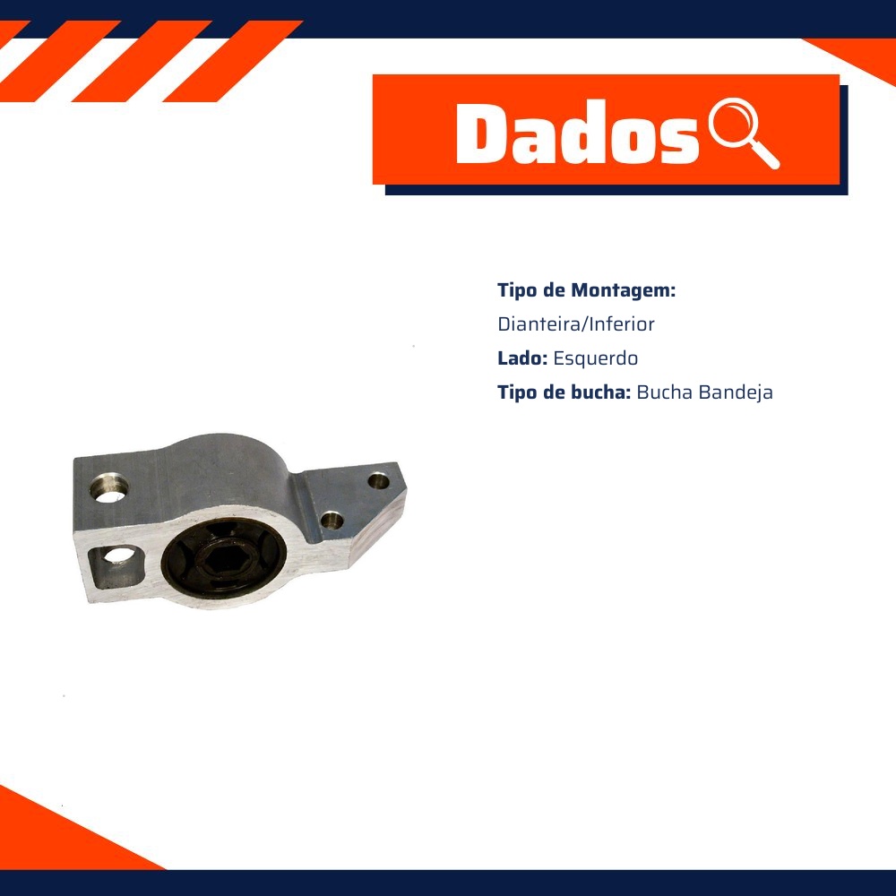 Bucha da Bandeja Inferior Dianteira Lado Esquerdo - Delphi - TD522W