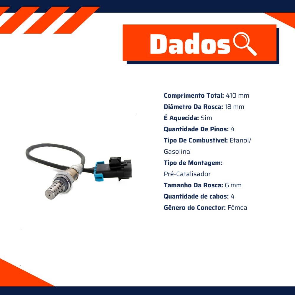 Sonda Lambda para Chevrolet Onix e Prisma - Delphi - ES20627