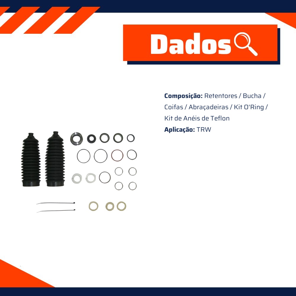 Kit de Reparo da Direção Hidráulica para Fiat Linea Punto - Corteco - 57056K