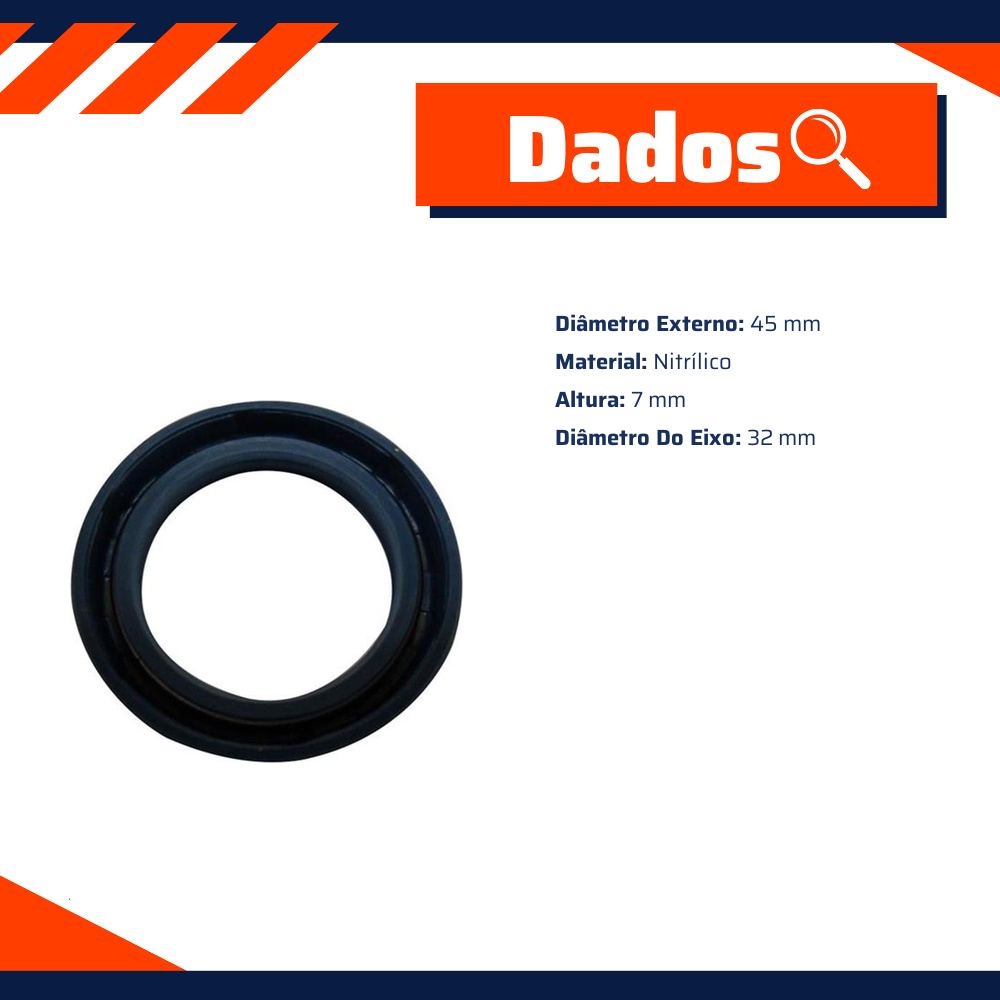 Retentor da Caixa de Direção 32 x 45 x 7 mm - Corteco - 354N