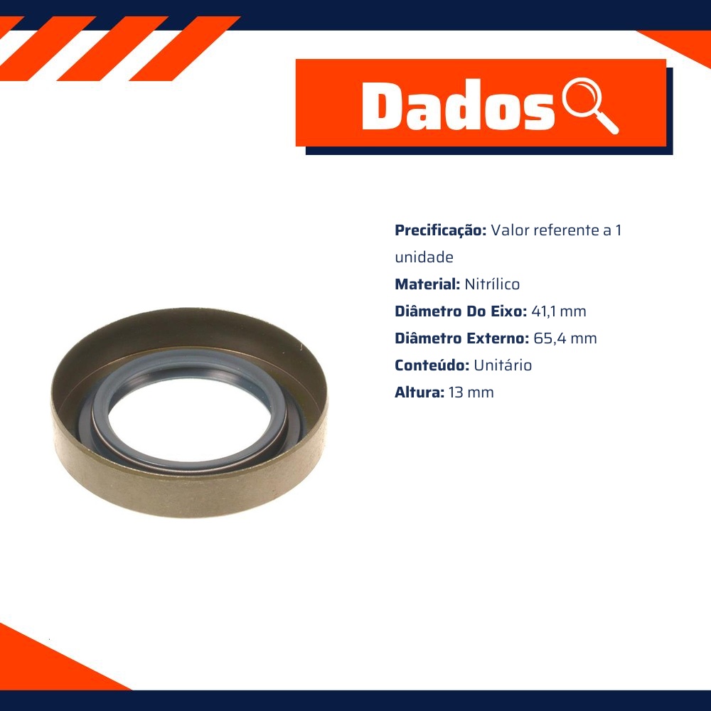 Retentor do Cubo de Roda 41,1 x 65,4 x 13 mm - Corteco - 1103N