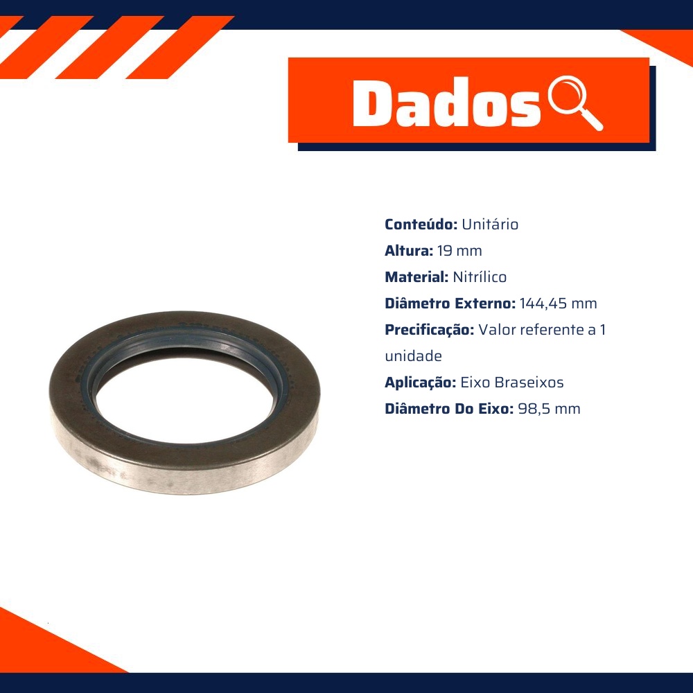 Retentor do Cubo de Roda 98,5 x 144,45 x 19 mm - Corteco - 2193N