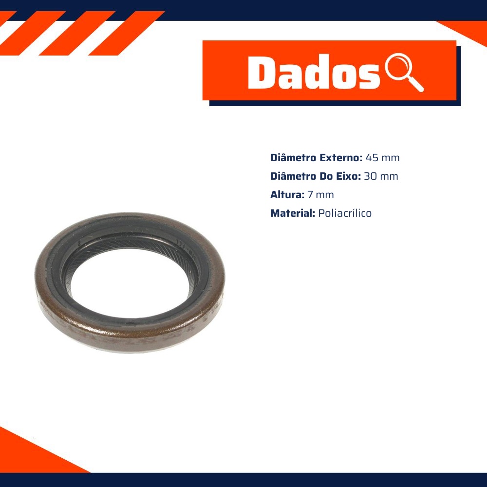 Retentor do Eixo Piloto 30 x 45 x 7 mm - Corteco - 1001P