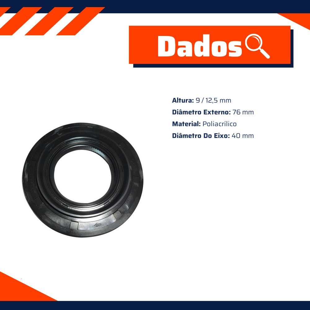 Retentor do Semieixo 40 X 76 X 9/12,5 mm para Honda CR-V - Corteco - 8315P