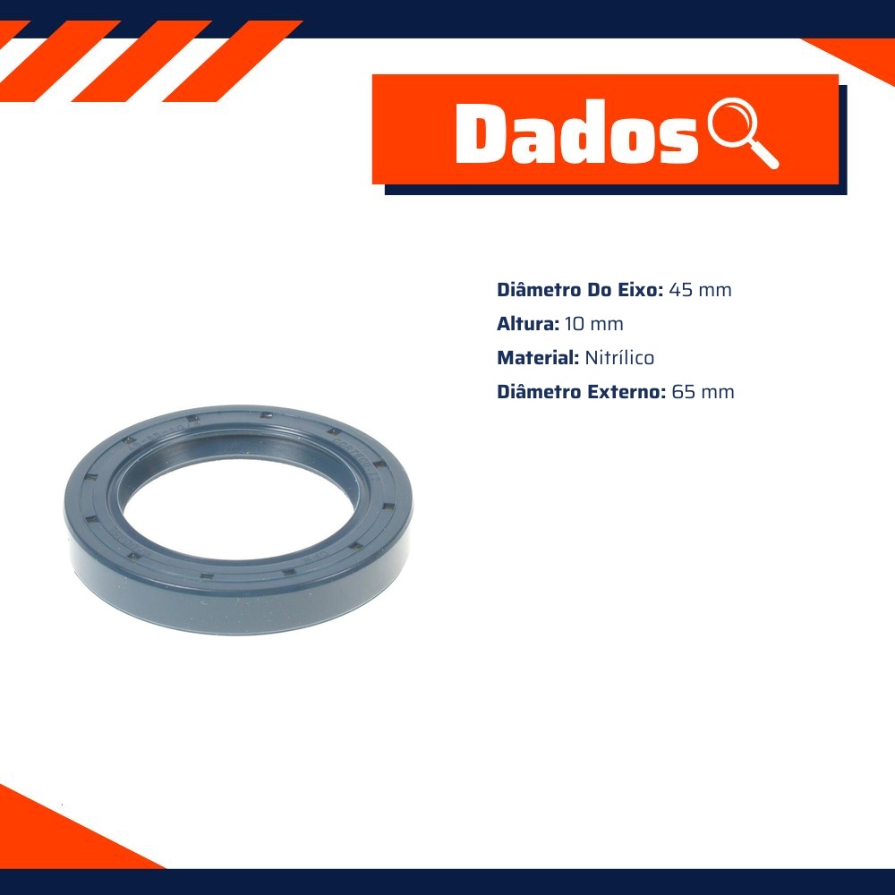 Retentor do Semieixo 45 x 65 x 10 mm - Corteco - 144N