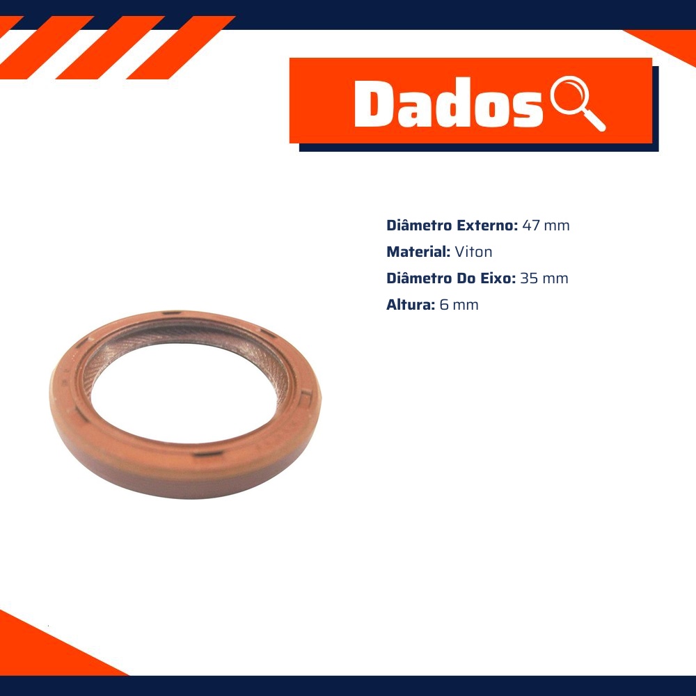 Retentor do Virabrequim 35 x 47 x 6 mm - Corteco - 7594V