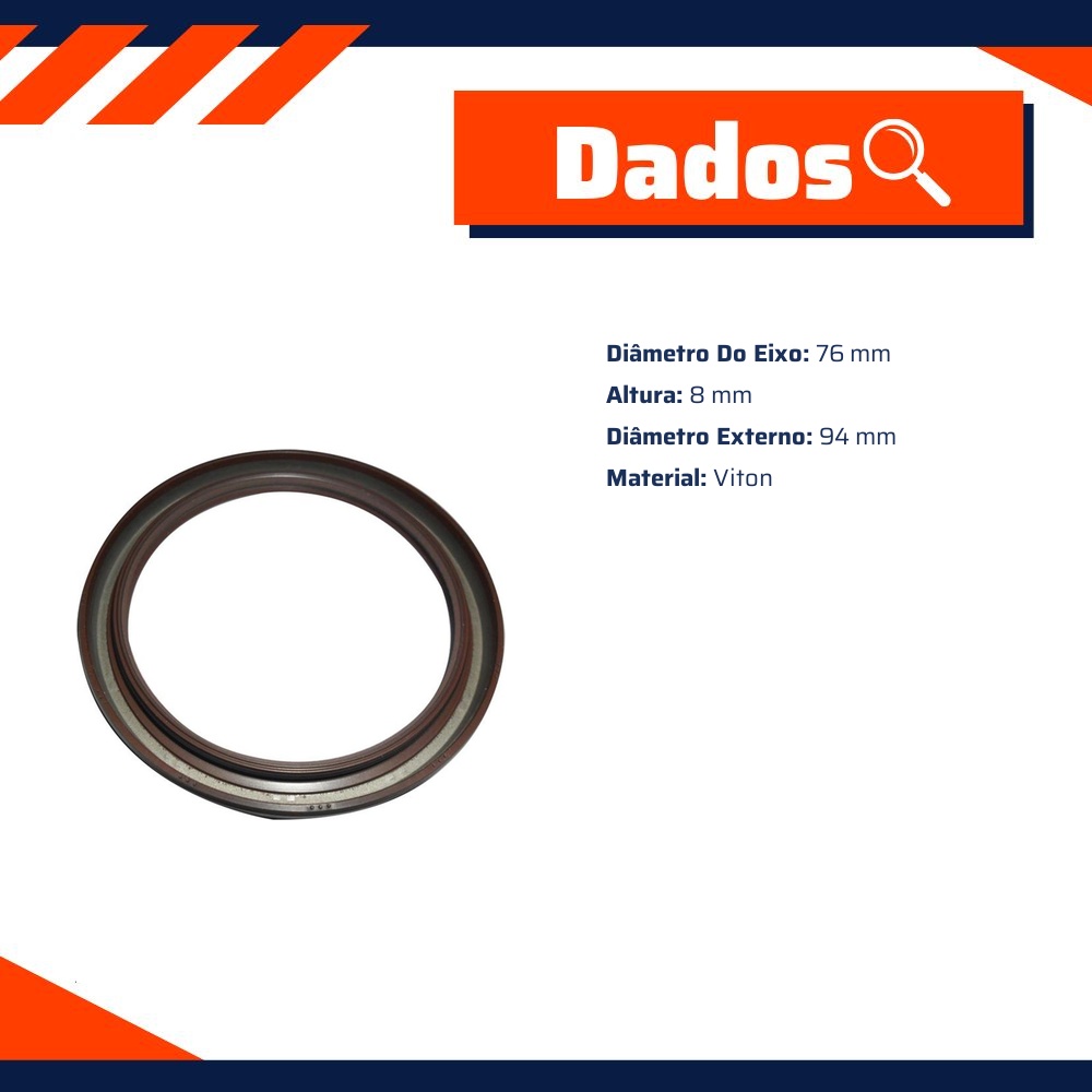 Retentor do Virabrequim 76 X 94 X 8 mm para Toyota Corolla - Corteco - 8508V
