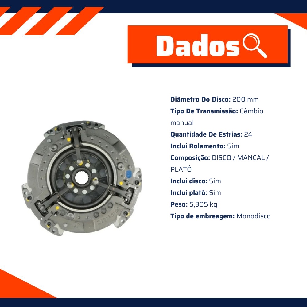 Kit de Embreagem Monodisco - SACHS - 6069