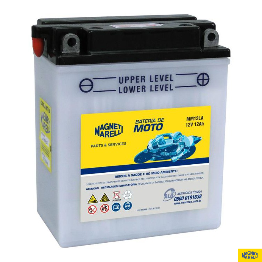 Bateria para Moto 12V 12Ah - Magneti Marelli - MM12LA