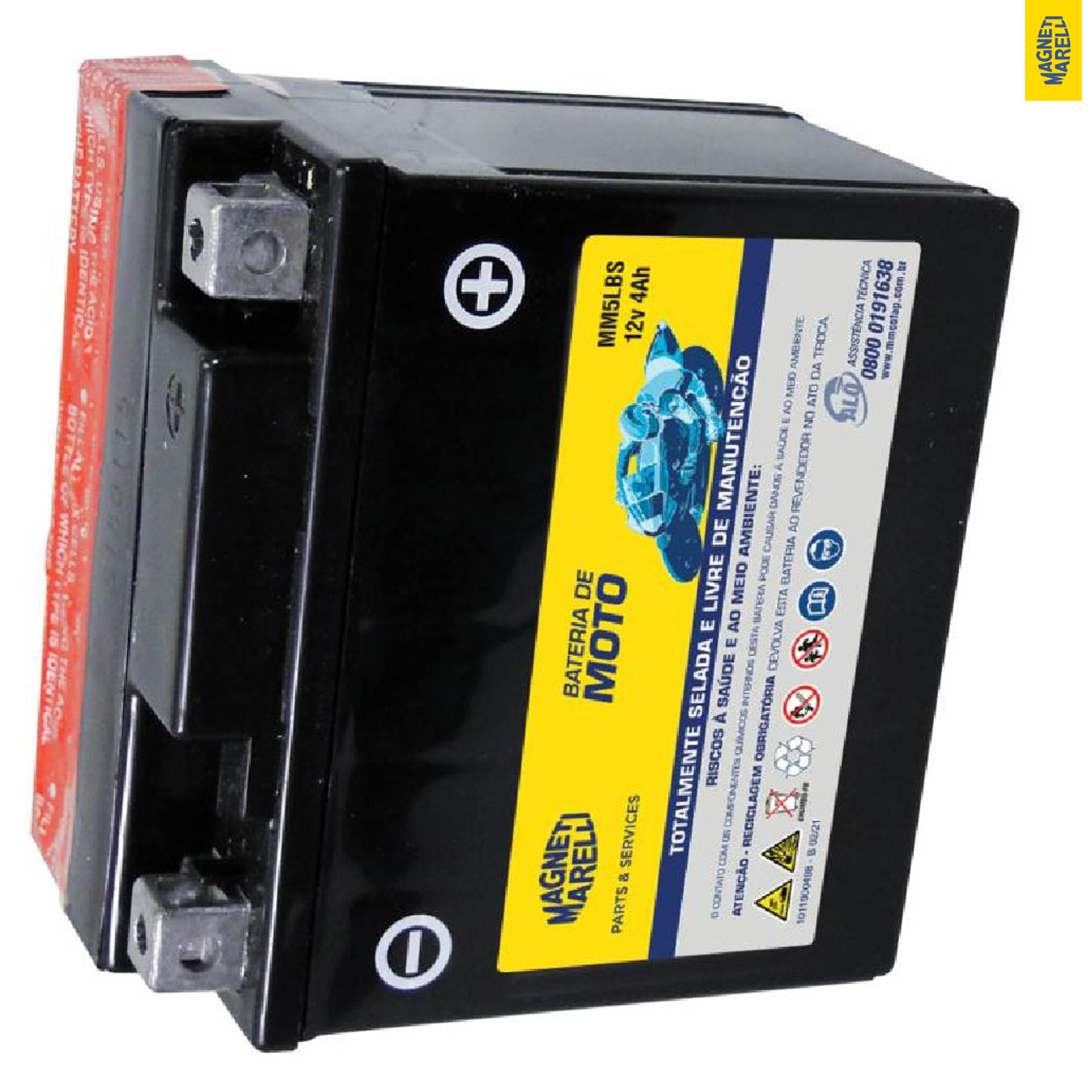 Bateria para Moto 12V 4Ah - Magneti Marelli - MM5LBS