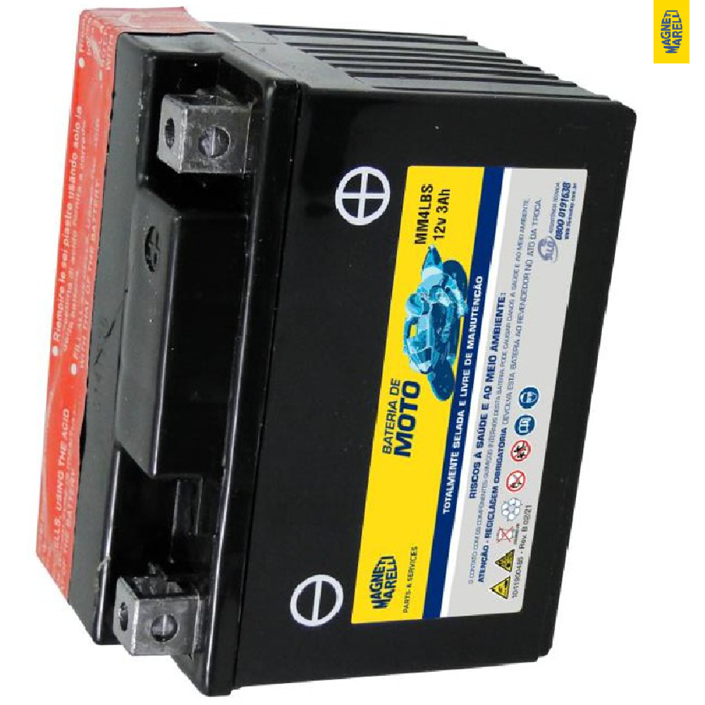 Bateria para Moto 12V 3Ah - Magneti Marelli - MM4LBS
