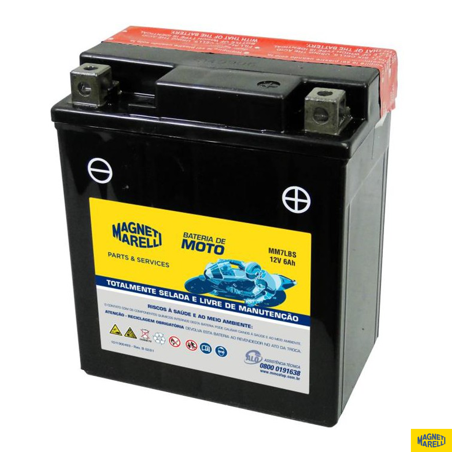 Bateria para Moto 12V 6Ah - Magneti Marelli - MM7LBS