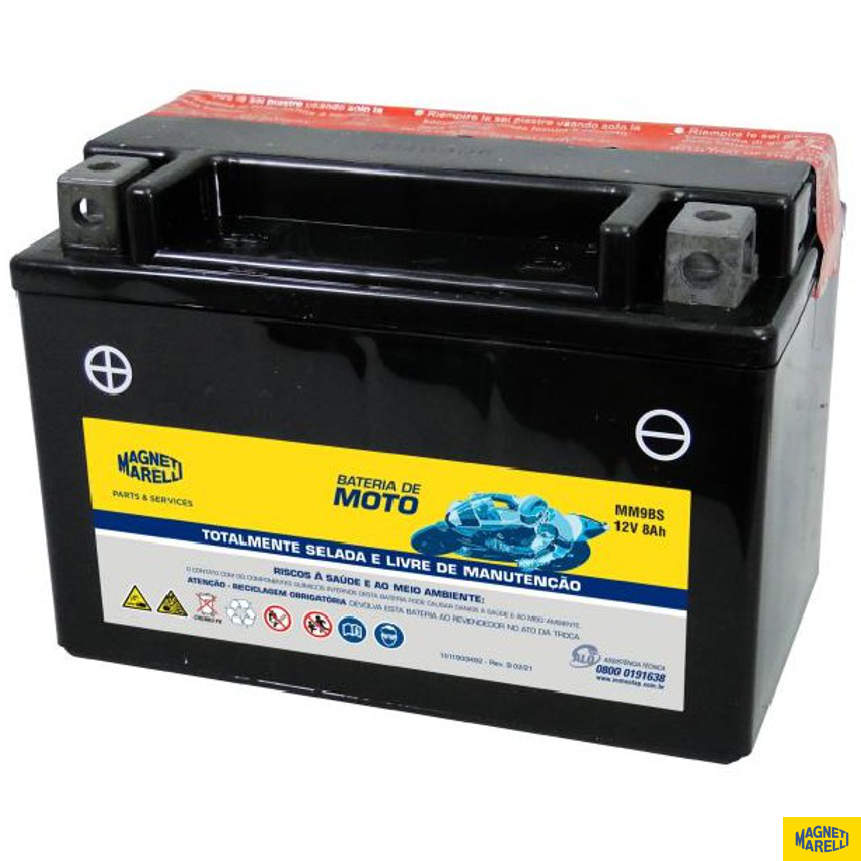 Bateria para Moto 12V 8Ah - Magneti Marelli - MM9BS