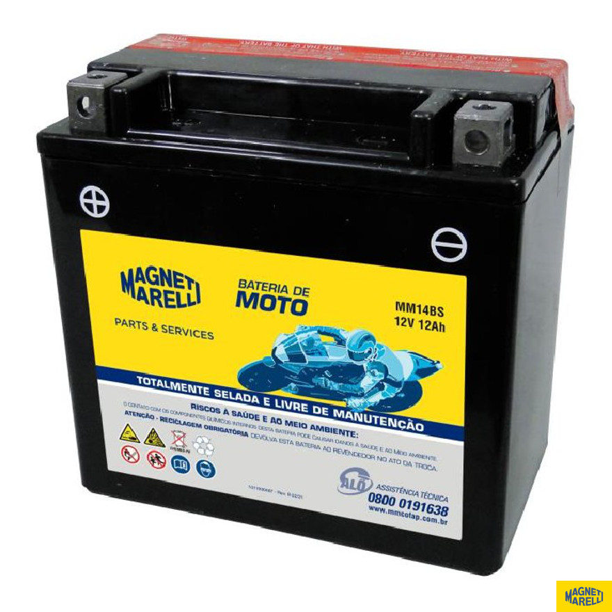 Bateria para Moto 12V 12Ah para Kasinski Mirage 650 e Suzuki Burgman 650 - Magneti Marelli - MM14BS