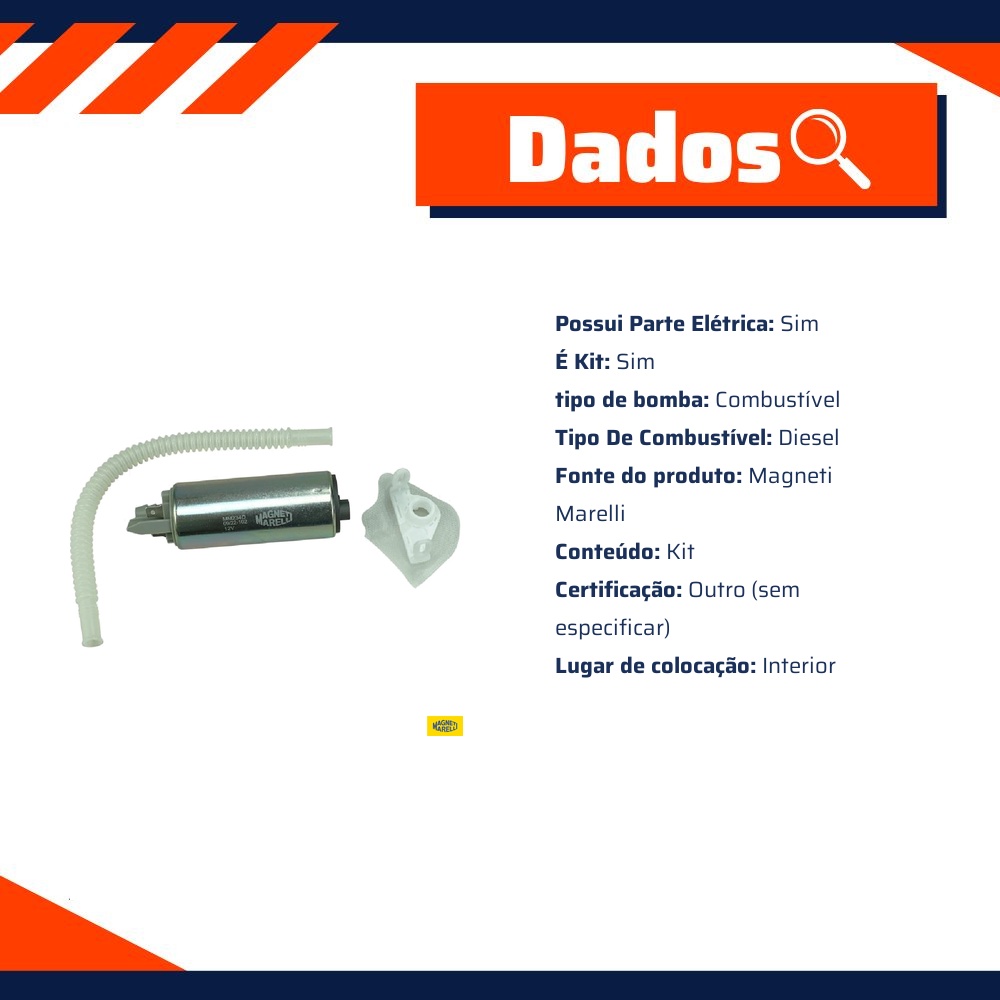 Kit Refil da Bomba de Combustível para Fiat Toro e Jeep Renegade - Magneti Marelli - MM234D