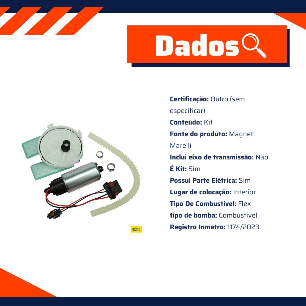 Kit Refil Da Bomba De Combustível - Magneti Marelli - MM249A
