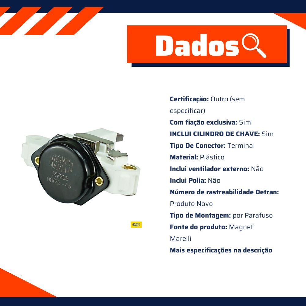 Regulador De Voltagem - Magneti Marelli - RV208
