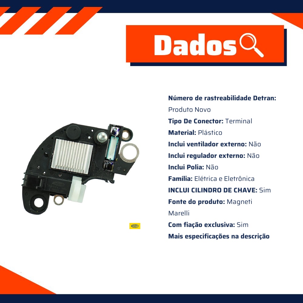 Regulador de Voltagem para Fiat Mobi e Strada - Magneti Marelli - RV171
