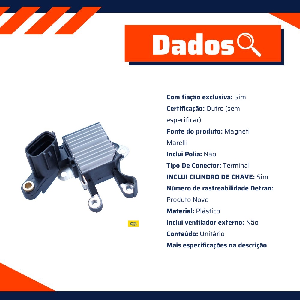 Regulador de Voltagem para Land Rover Discovery 3 e Range Rover Sport - Magneti Marelli - RV136