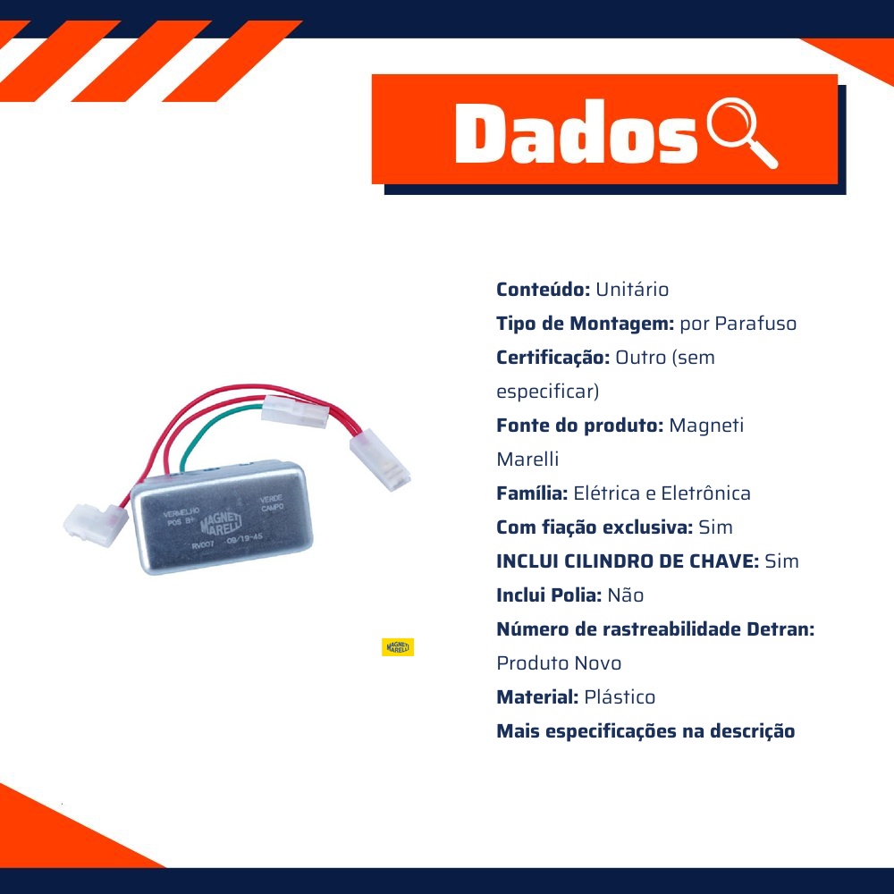 Regulador De Voltagem - Magneti Marelli - RV007