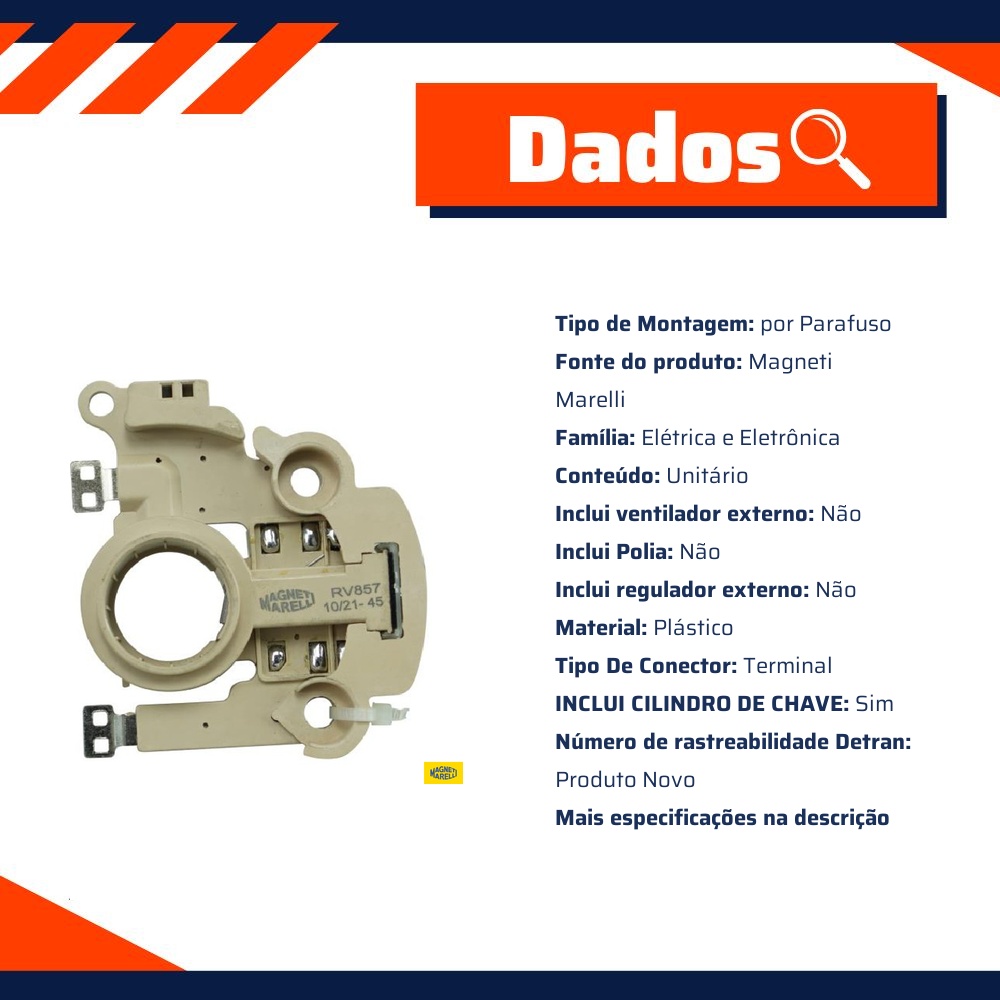 Regulador de Voltagem para Mitsubishi Pajero - Magneti Marelli - RV857