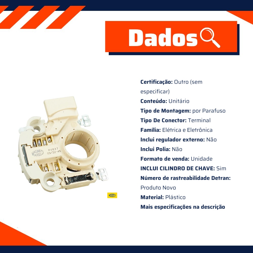 Regulador de Voltagem para Honda Civic - Magneti Marelli - RV837