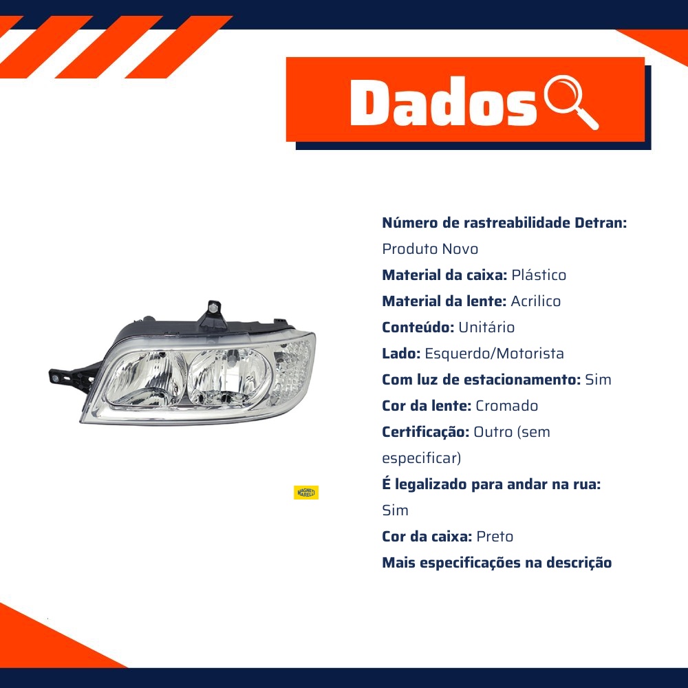 Farol Esquerdo para Fiat Ducato - Magneti Marelli - IMM1312002