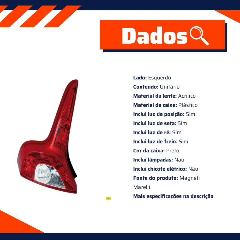 Lanterna Esquerda para Volvo C30 - Magneti Marelli - IMM1702762