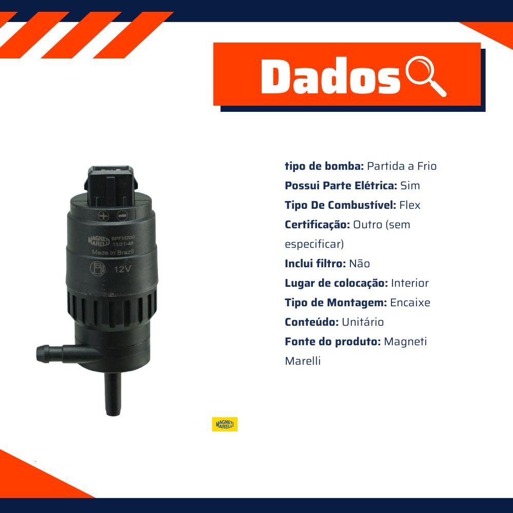 Eletrobomba de Partida a Frio para Citroen C3 e C3 Picasso - Magneti Marelli - BPFM200