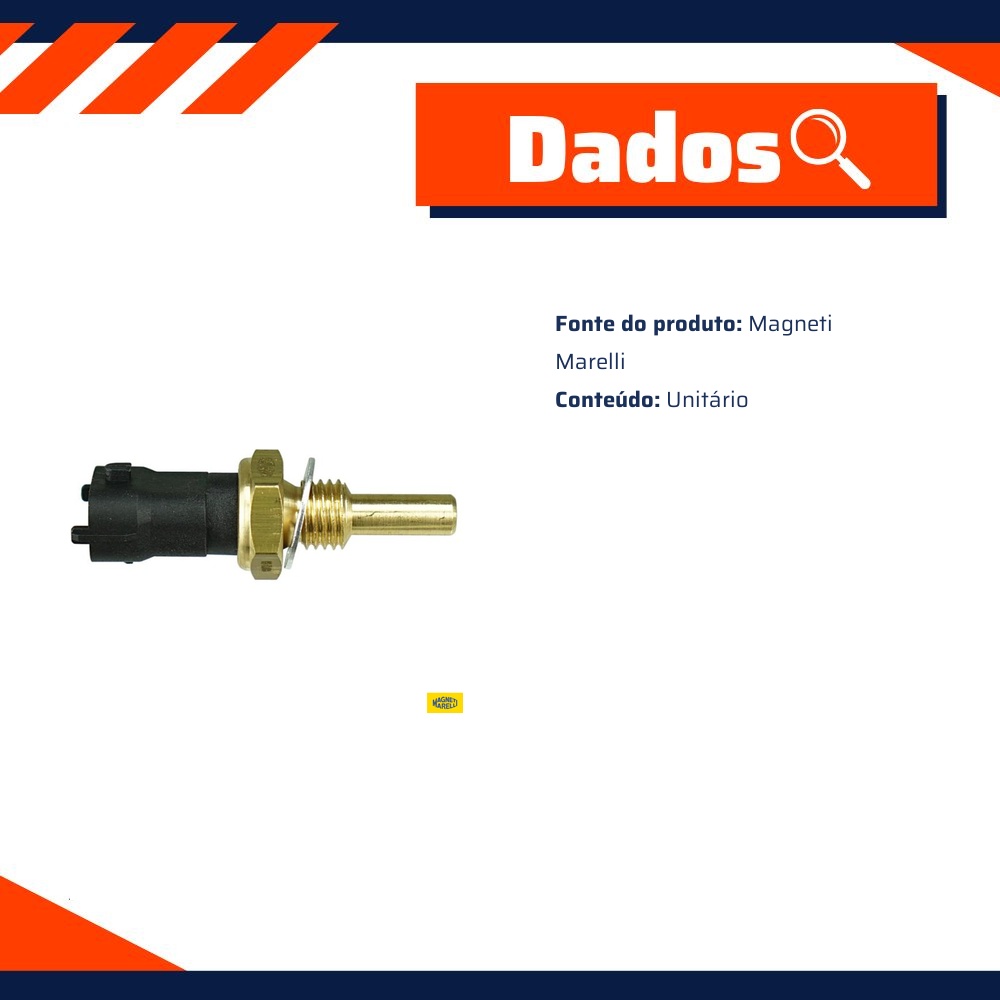 Sensor de Temperatura de Água para Fiat Toro e Jeep Renegade - Magneti Marelli - STAG04007