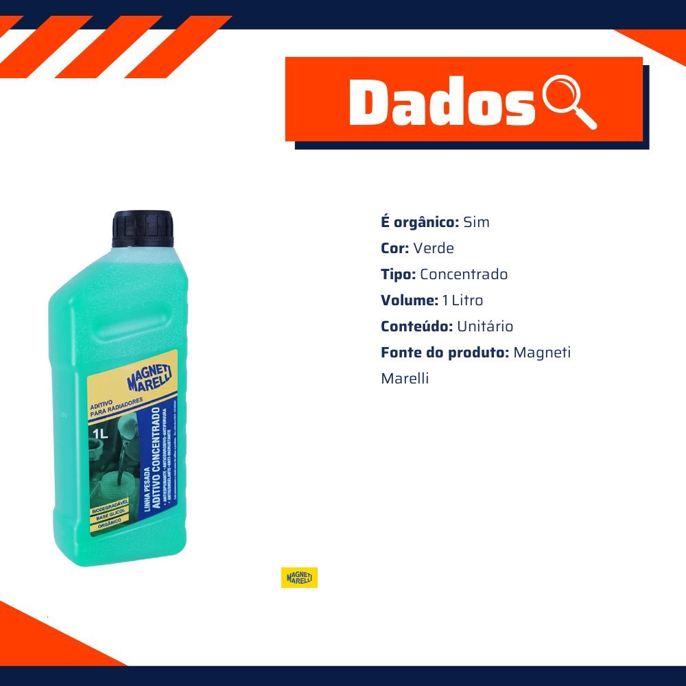 Aditivo para Radiador Verde Concentrado Orgânico 1 Litro - Magneti Marelli - FRMM6112