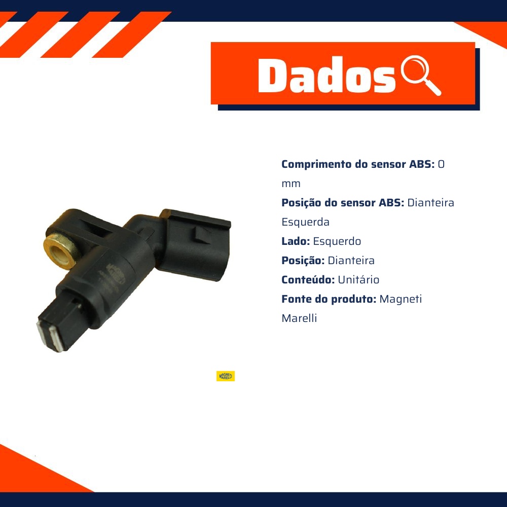 Sensor Abs Da Roda Dianteira Esquerda - Magneti Marelli - ABSMM60-DE