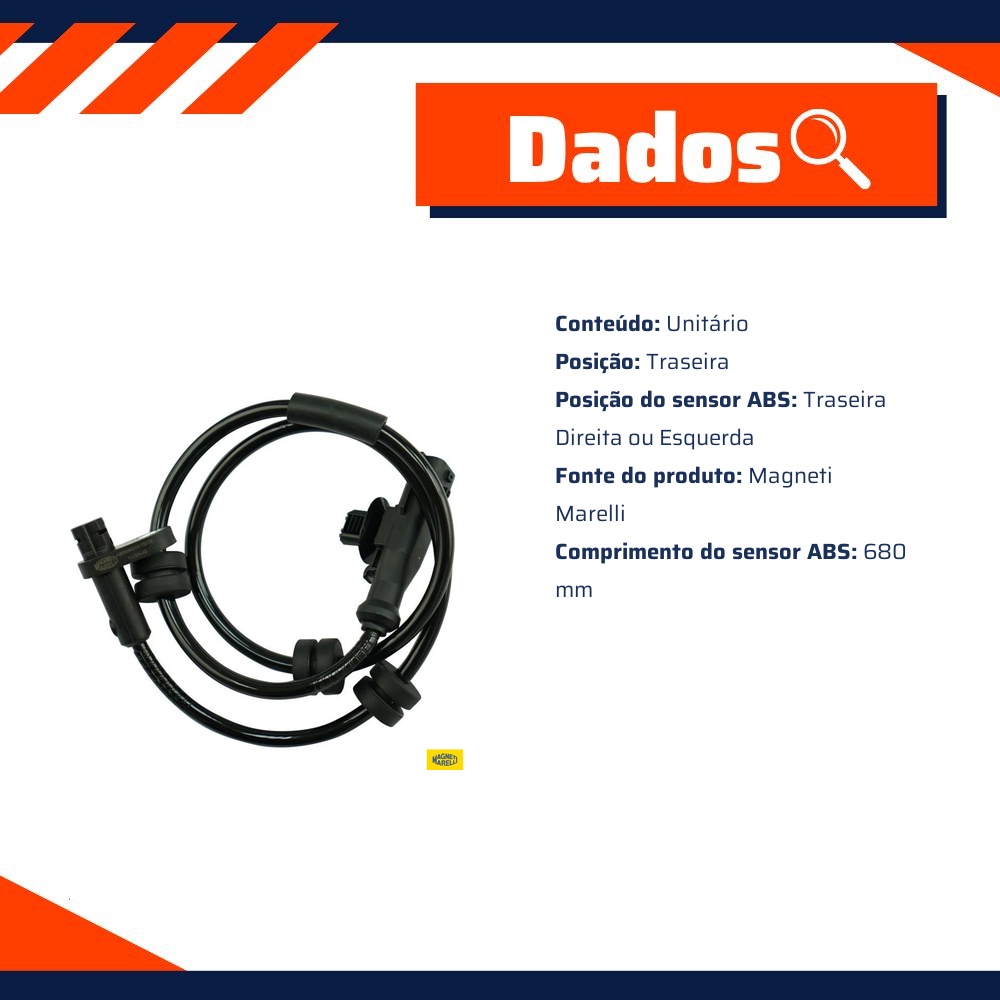 Sensor Abs Da Roda Traseira - Magneti Marelli - ABSMM240-TD/TE