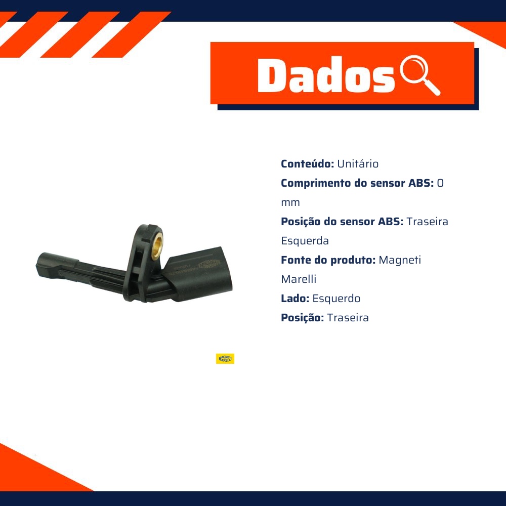 Sensor Abs Da Roda Traseira Esquerda - Magneti Marelli - ABSMM30-TE