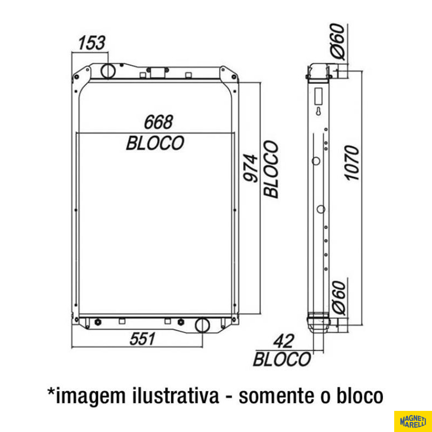 Bloco do Radiador para Mercedes-Benz 1938 S e 1944 S - Magneti Marelli - E1017MM