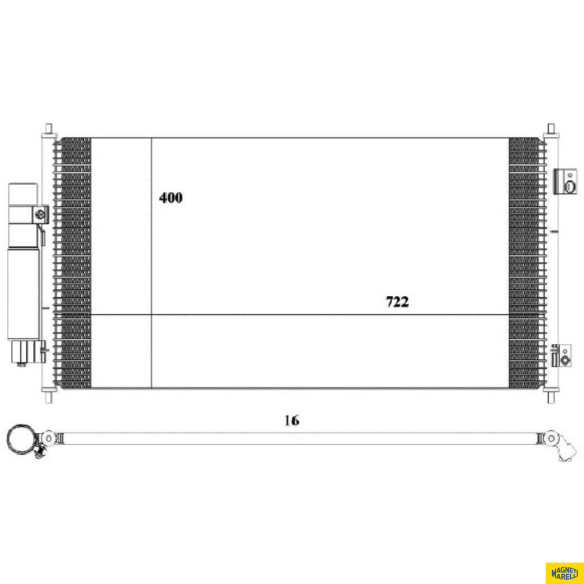 Condensador do Ar Condicionado para Nissan Sentra - Magneti Marelli - CMM5016NS