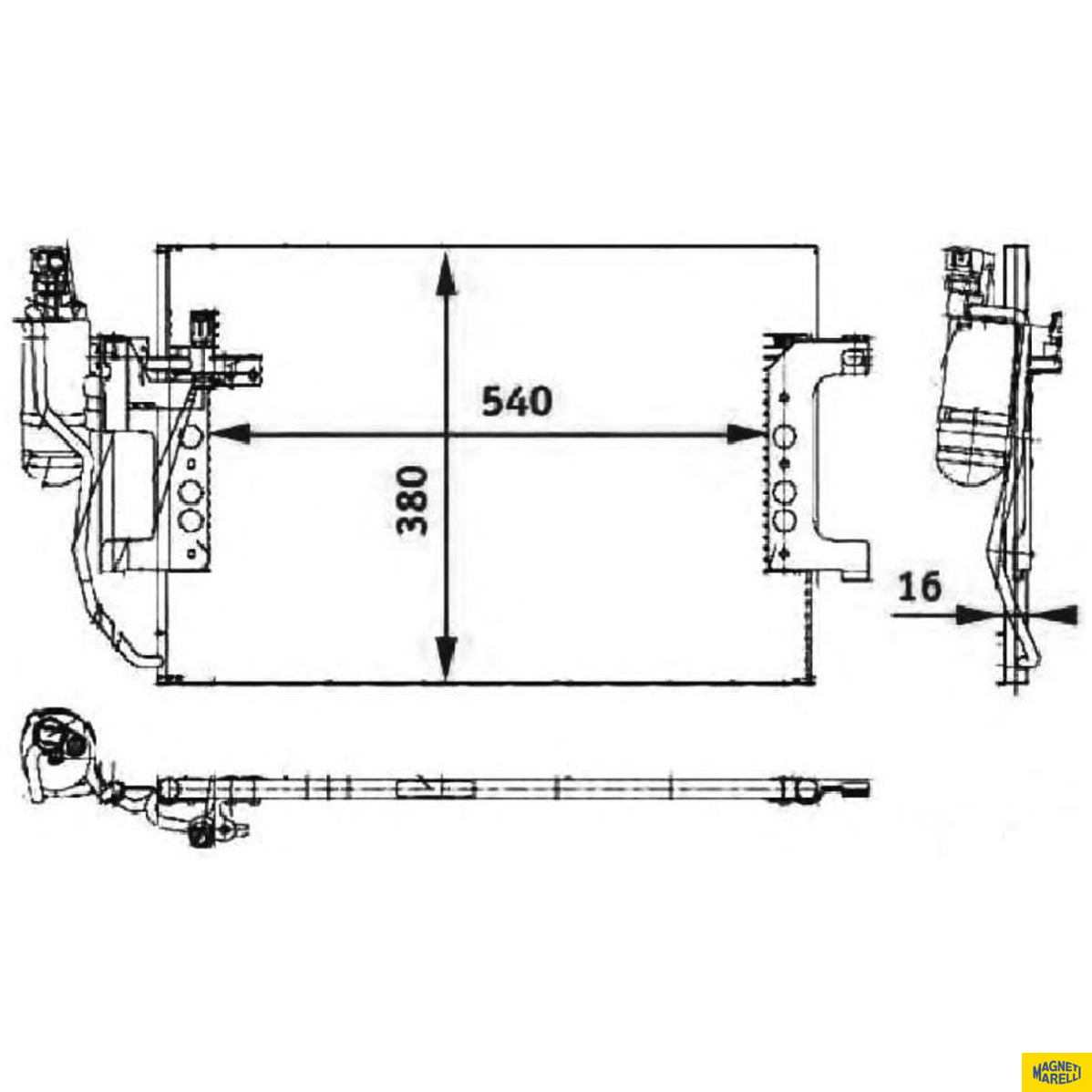 Condensador do Ar Condicionado para Mercedes-Benz A 160 e A 190 - Magneti Marelli - 351301391MM