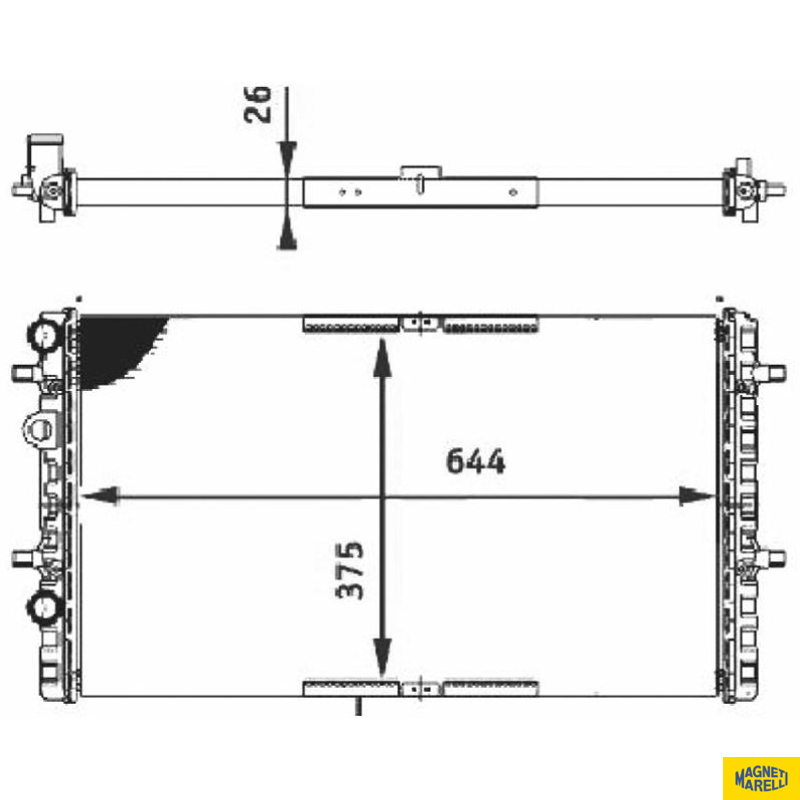 Radiador de Água para Seat Cordoba e Cordoba Vario - Magneti Marelli - RMMR8394001